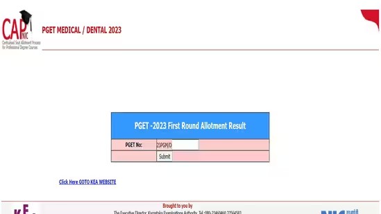 Karnataka PGET 2023 seat allotment result