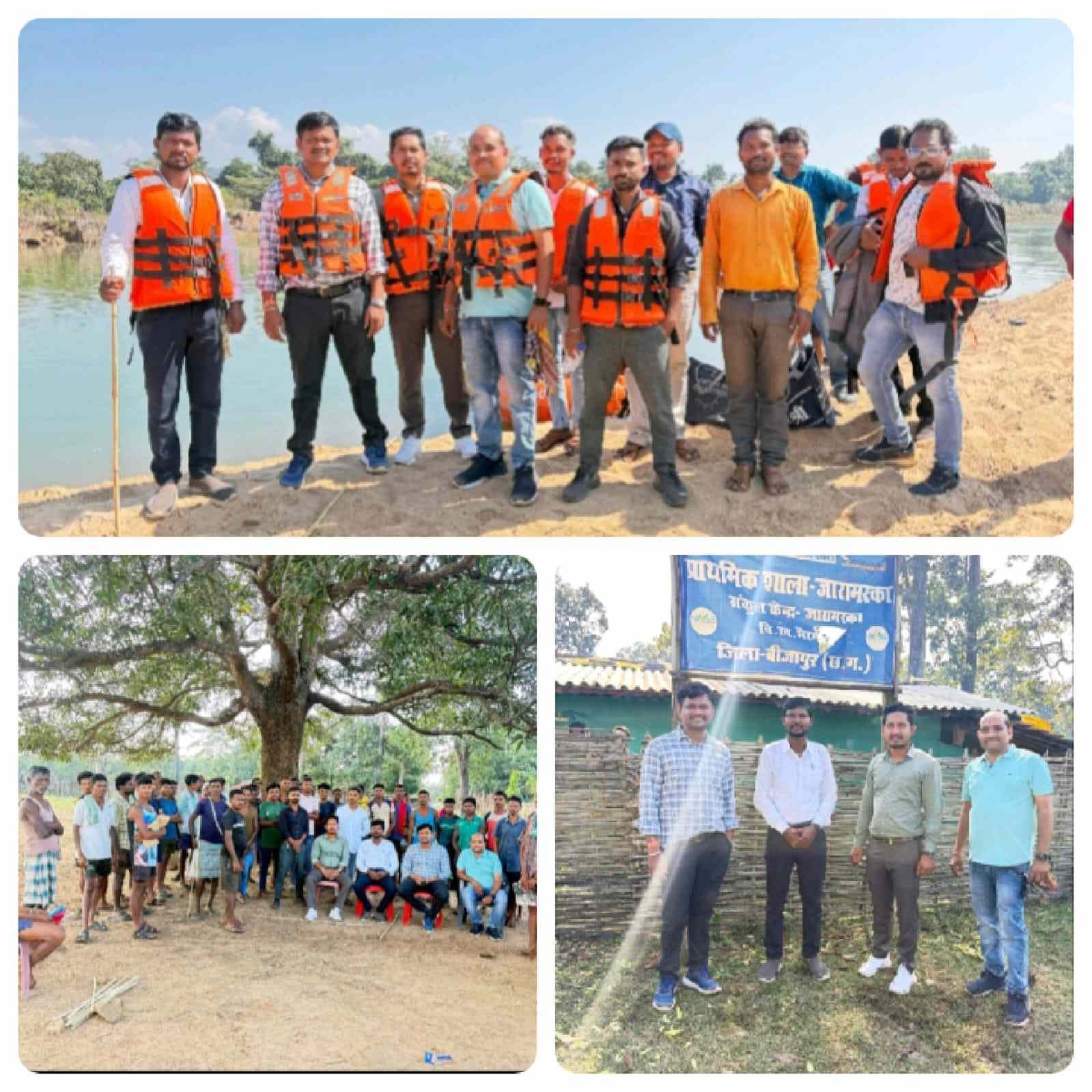 Indravati River Crossed by Admin Team Officials reach Jaramarka, listen to villagers’ issues & ensure benefits of govt schemes